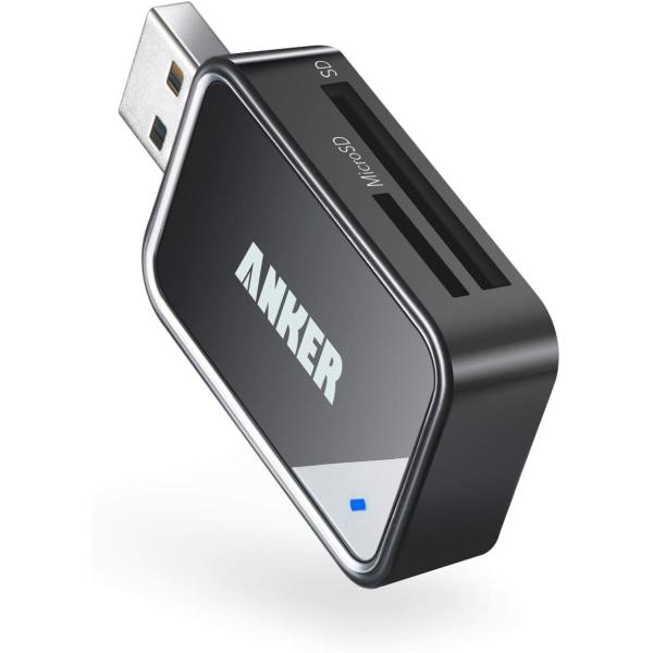 Anker 2-in-1 USB 3.0 ポータブルカードリーダー microSDXC / micr...