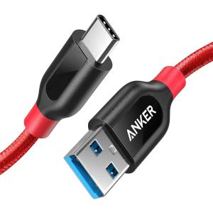 Anker PowerLine+ USB-C & USB-A 3.0 ケーブル (0.9m レッド) Galaxy S10 / S10+ / S9 /｜カッティングエッジ