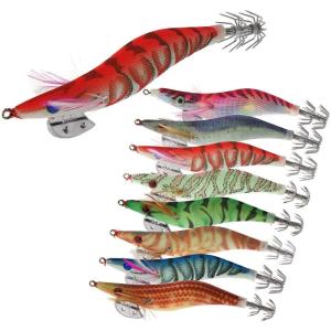 釣り エギ 餌木 新型 3.0号 8本 セット ベース(下地)カラー レッド(赤