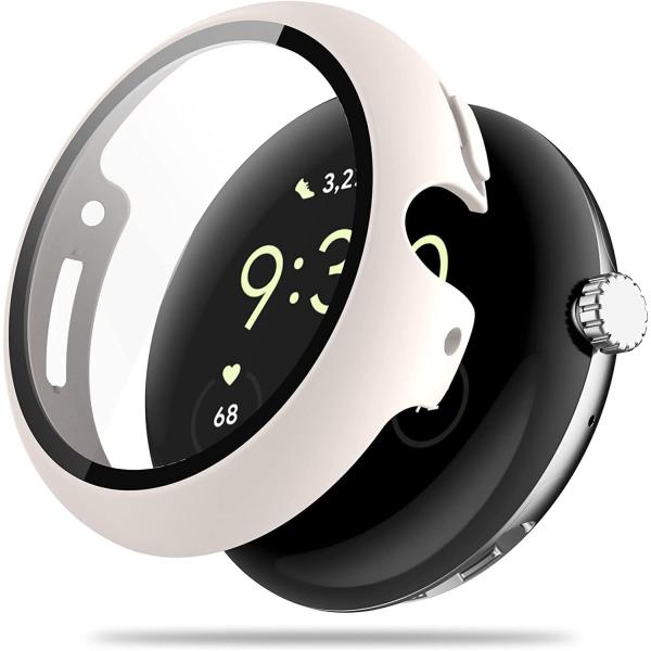 Google Pixel Watch 用 ケース 保護 ガラスフィルム 一体型 PC+TPE材質 二...