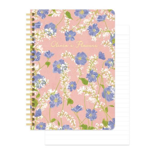 モノライク オリビアの花 A5 ライン らせん状 ノート ピンク Notebook pink ハード...