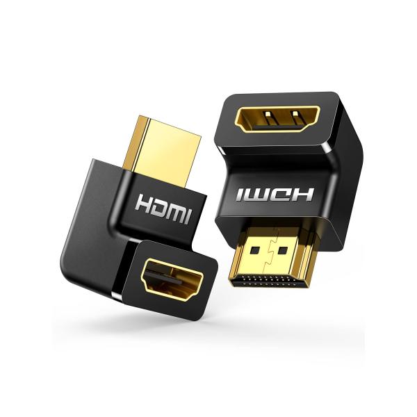 UGREEN HDMI L型変換アダプタ 90度+270度（2個セット）HDMIオスtoメスアダプタ...