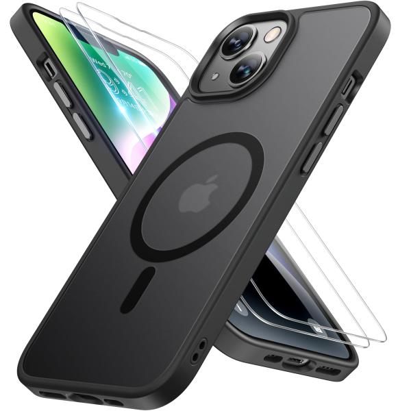 Miracase iPhone14 ケース【Magsafe対応・米軍規格】【強化フィルム2枚付き】耐...