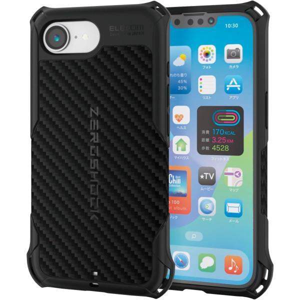 エレコム iPhone 16e ケース 耐衝撃 衝撃吸収 ZEROSHOCK 4つ角ダンパー ハニカ...