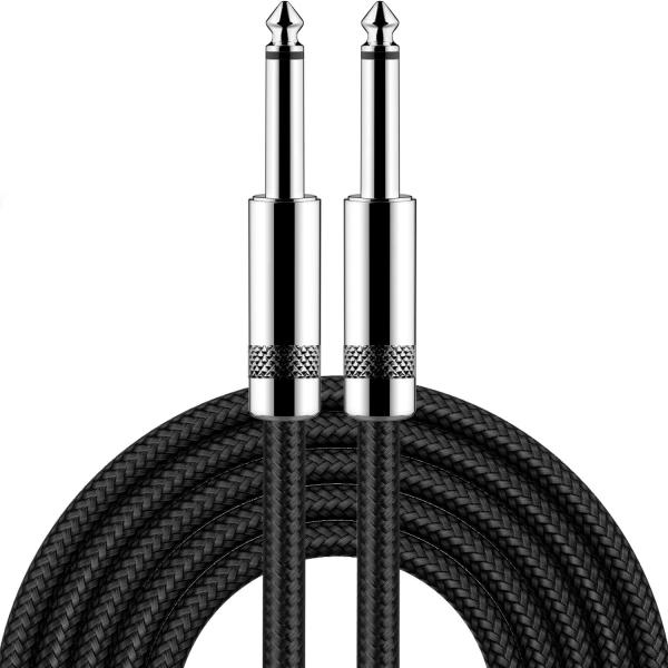 ギターシールド ギターケーブル 楽器用ケーブル 長さ4.5m S-S型プラグ シールド 高耐久ナイロ...