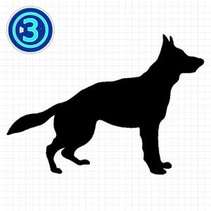 ジャーマンシェパードドッグ 犬 シルエット カ...の詳細画像3