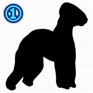 ベドリントンテリア 犬 シルエット ステッカーの詳細画像1