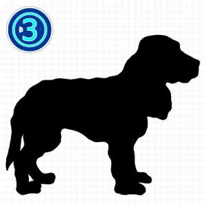イングリッシュコッカースパニエル 犬 シルエッ...の詳細画像3