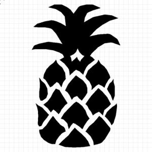 パイナップル シルエット カッティングステッカ...の詳細画像1