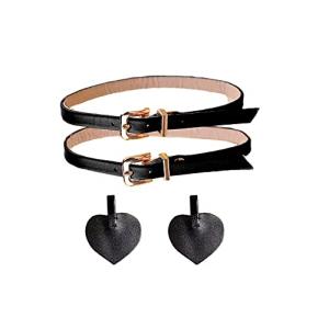 H.sheng シューズストラップ パンプスストラップ かかと脱げ防止 パンプス ネックベルト 足首巻き付けタイプ さっと簡単装着 HS007-W/O