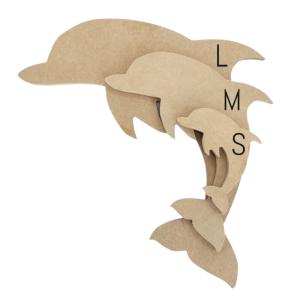 MDF アートボード Sサイズ ドルフィン 12mm厚 木製パネル 画材 ベース材 DIY ウエルカムボード 手作りに レジンアート エポキシアート 用にも適しています｜cwoo1st