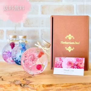 ハーバリウム ＼ギフトボックス・カード付／ 完成品 150ml ネコ コロンとかたむくネコ瓶 横浜ハーバリウム弐番店