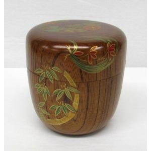 中棗 黒塗一閑 押青楓蒔絵 立ち上がりに流水 山下泰園作 初夏にお使い