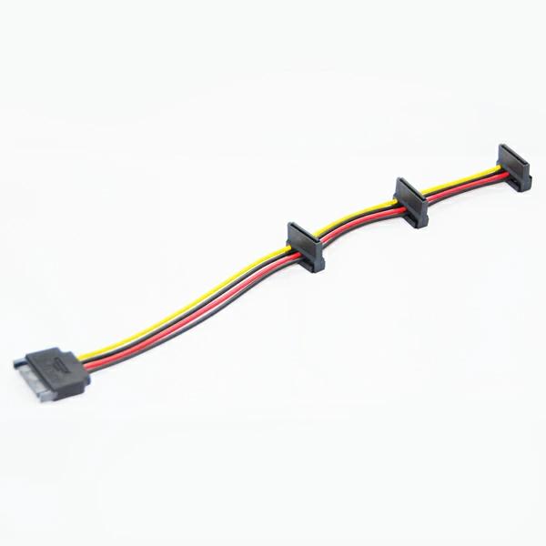 電源変換分岐ケーブル SATA電源コネクタ3個に分岐 拡張 SSD HDD 変換 Cybernet
