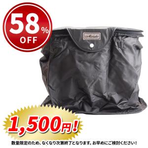 前かご カバー 2段バスケットカバー(ファスナー) 2段式前用ファスナー ブラック 自転車カバー はっ水加工 容量アップ ブラック