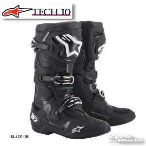 正規品〔Alpinestars〕 2010020 TECH 10 ブーツ ＜BLACK＞ ブラック 黒 テック10 モトクロス MX トライアル オフロード アルパインスターズ 【バイク用品】｜cycle-world