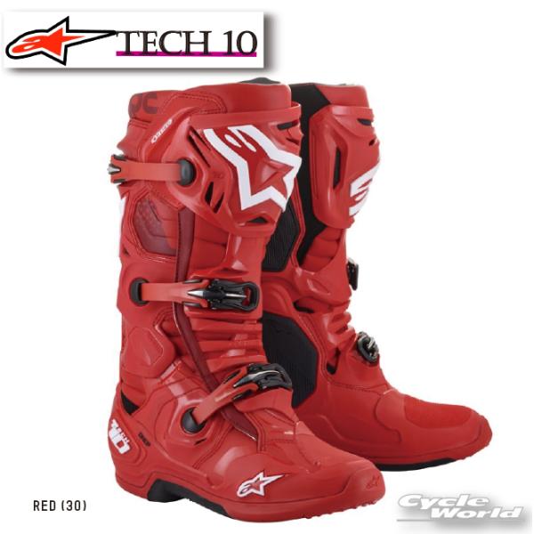 正規品〔Alpinestars〕 2010020 TECH 10 ブーツ ＜RED＞ 30 レッド ...