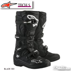 正規品〔Alpinestars〕 2015015 TECH 5 ＜BLACK＞ 10 ブラック 黒 テック5 ブーツ MX モトクロス トライアル オフロード アルパインスターズ【バイク用品】｜cycle-world