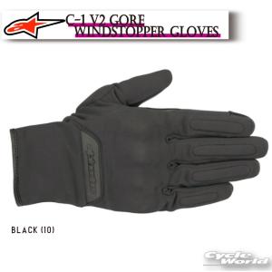 正規品〔Alpinestars〕 3520019 C-1 V2 GORE WINDSTOPPER GLOVES ＜BLACK＞ グローブ ゴアテックス 防風 耐水 シンプル アルパイン 【バイク用品】★｜cycle-world