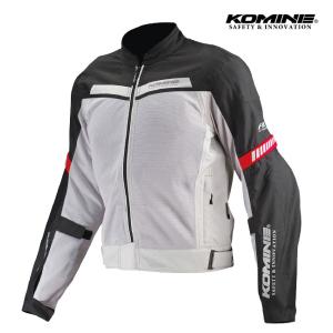 《あすつく》正規品〔KOMINE〕 JK-127 ＜Light Grey/Black WMサイズ＞ プロテクトハーフメッシュジャケット フルプロテクション コミネ 【バイク用品】｜cycle-world