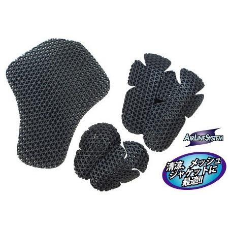 正規品〔ROUGH&amp;ROAD〕 RR10034 エアスルーパッドセット 安全 肩 肘 脊椎 ワッフル...