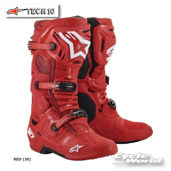 正規品〔Alpinestars〕 2010020 TECH 10 ブーツ ＜RED＞ 30 レッド ...