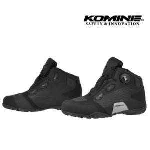 正規品〔KOMINE〕 BK-096 ＜Solid Black＞ ダイアルフィットWPライディングシューズ 靴 防水 ツーリング 街乗り コミネ 【バイク用品】