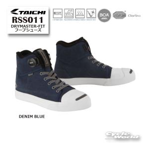 正規品〔RSタイチ〕 RSS011 DRYMASTER-FIT フープシューズ ＜DENIM BLUE＞ キャンバス 防水 ドライマスター スニーカー ライディングブーツ【バイク用品】｜サイクルワールド