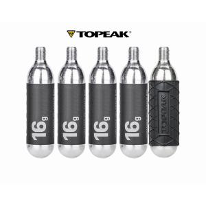 (春トクSALE)トピーク（TOPEAK）　ネジ付 16g CO2カートリッジ 5本セット スリーブ付｜cycle-yoshida