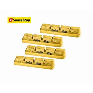 (春トクSALE)SWISS STOP（スイスストップ）　RACE PRO イエローキング ブレーキシュー前後セット（カーボンリム用）