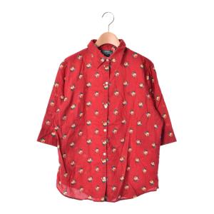 美品 RALPH LAUREN フラワー プリント 五分袖 シャツ L レッド ラルフローレン｜cyclehearts