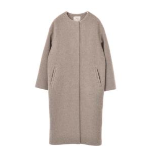 IENA ラムウール ノーカラーコート 36 グレージュ イエナ