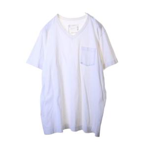 Sacai 胸ポケット Vネック Tシャツ 2 ホワイト サカイ KL4CHLSK81｜cyclehearts