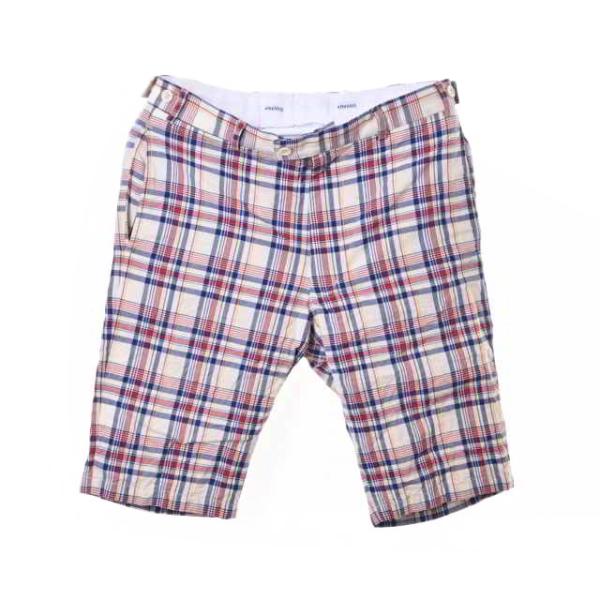 VISVIM コットン チェック ハーフ パンツ M ホワイト ヴィスヴィム KL4CHSPU82