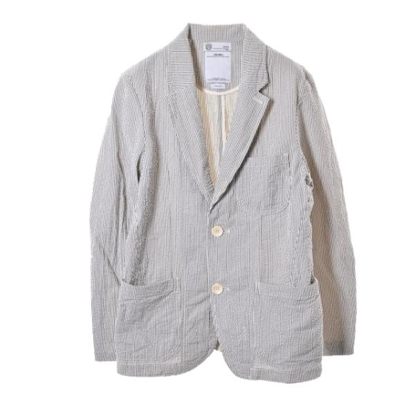 VISVIM 3B シアサッカー テーラード ジャケット 2 ブルー ヴィスヴィム KL4CHSCU...