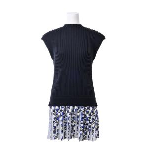 LOUIS VUITTON シルク マルチカラー ニット ワンピース XS ブラック  