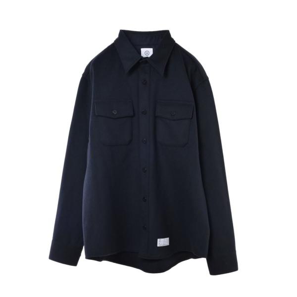 美品 VISVIM カシミヤ混 ロングスリーブ シャツ M ブラック ヴィスヴィム KL4BC2B2...