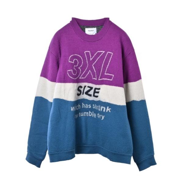 doublet シュリンク オーバーサイズ ウール ニット M パープル ダブレット KL4B2HL...