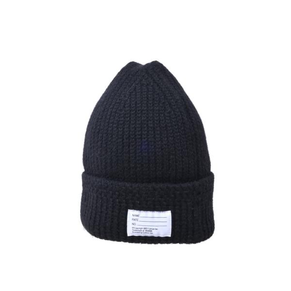 美品 VISVIM カシミヤ CPOネームディテール ニット キャップ FREE ブラック ヴィスヴ...