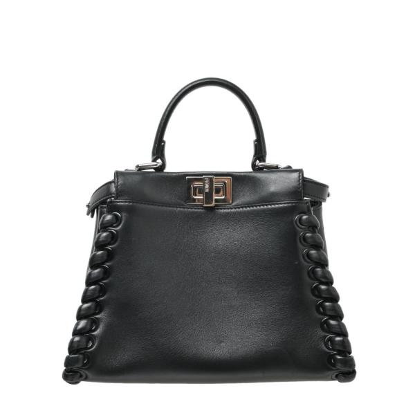 FENDI ピーカブーミニ 2way レザー ショルダーバッグ Mini ブラック フェンディ KL...