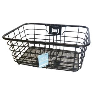 アサヒサイクル 自転車用 D型特大バスケット ブラックメタル ワイヤー