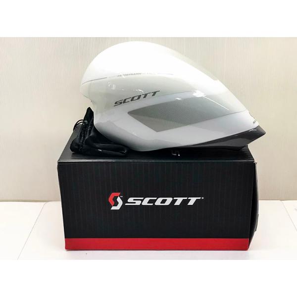 未使用 スコット SCOTT スプリット SPLIT エアロヘルメット ホワイト LARGE(59-...