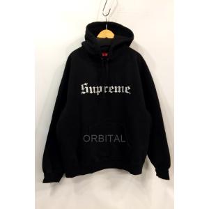 代官山)シュプリーム Supreme 25FW Washed Old English Hooded Sweatshirt オールドイングリッシュ フーディ ブラック サイズXL