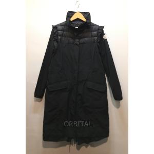 経堂) MONCLER モンクレール LAVAL ダウン切替 フリル ミリタリーコート ブラック レ...