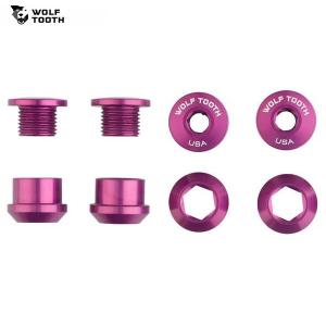 WolfTooth ウルフトゥース Set of 4 Chainring Bolts+Nuts for 1X - 4 pcs. purple 6mm｜cyclick
