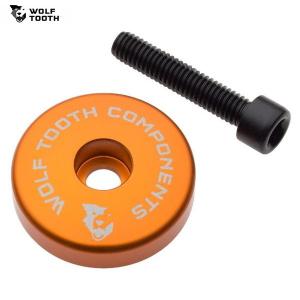 Wolf Tooth ウルフトゥース コンポーネンツ Ultralight Stem Cap with Integrated 5mm Spacer Orange ヘッドキャップ