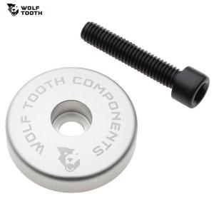 Wolf Tooth ウルフトゥース コンポーネンツ Ultralight Stem Cap with Integrated 5mm Spacer Silver ヘッドキャップ