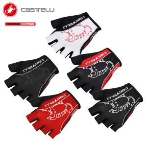 ＜夏の総力祭9/16迄＞[12%OFF]CASTELLI 13032 ROSSO CORSA CLASSIC GLOVE カステリ ロッソコルサ クラシック 指切グローブ