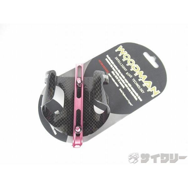 ボトルケージ  ウッドマン カーボンボトルケージ　AJ 3K　ピンク - 中古