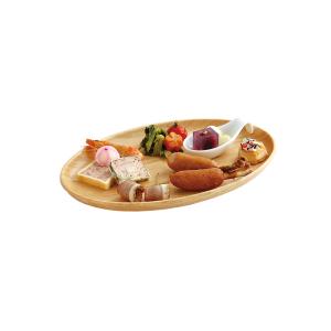 木製カフェトレイ オーバル ナチュラル 9-2012-1802｜cyubo-ichiba